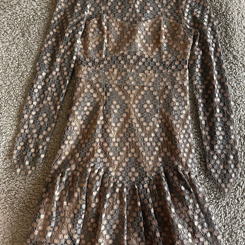 foxiedox gray/dirty pink color  Lace Mini Dress